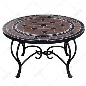  30inch ceramic top table fire pit with steel fire bowl, with mesh cover