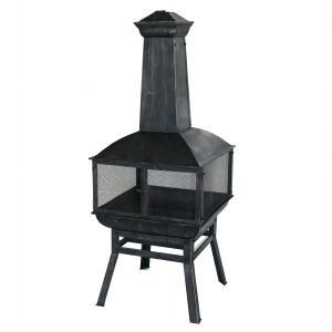 145cm H wood burning steel chimineas with mesh door