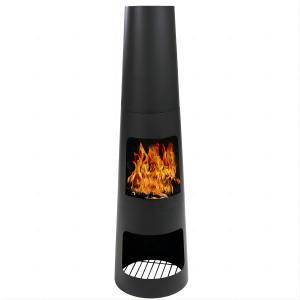 125cm H outdoor fireplace steel chiminea with BBQ grill