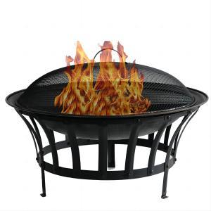 27inch outdoor wood burning fire pits with BBQ grill