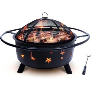 30inch moon&star outdoor wood burning fire pit 