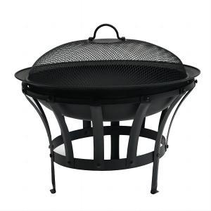 24inch wood burning fire pit with mesh cover 