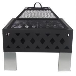 24inch square wood burning fire pits with BBQ grill