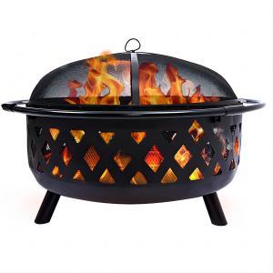 36inch outdoor wood burning fire pit-black