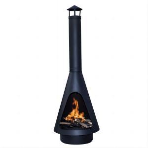 143cm H outdoor steel fireplace with flue 