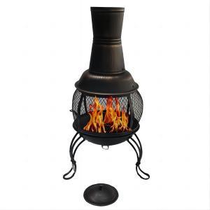 90cm H mini outdoor steel chimineas -bronze