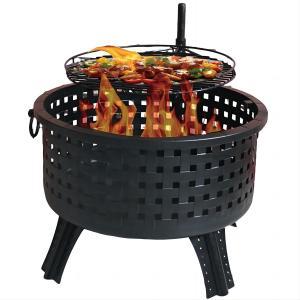 26inch outdoor steel fire pit with BBQ grill