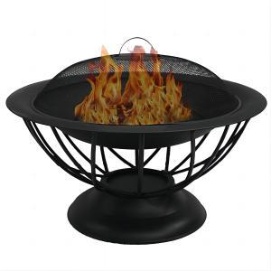 29inch outdoor wood burning fire pit -black