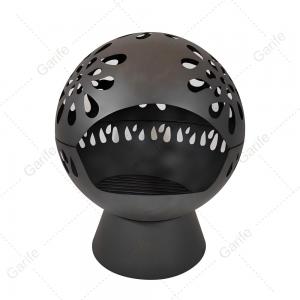  3mm thickness Sphere steel fire pit with map design, stick grate and poker